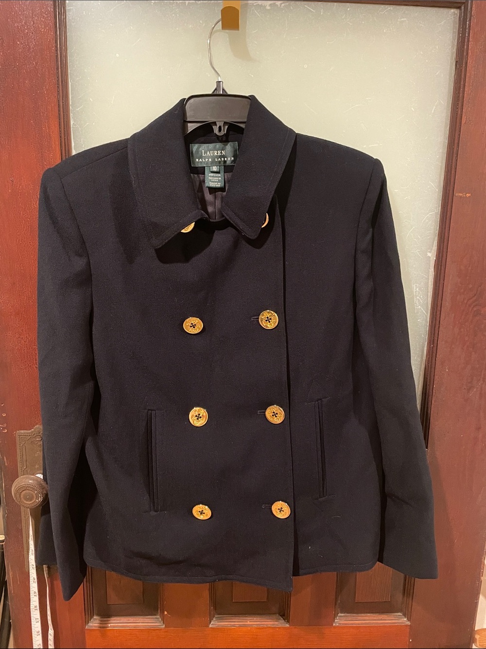Lauren Ralph Lauren Navy Double-Breasted Blazer  with Gold Buttons